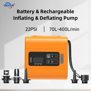 GR-133P high pressure portable electric air pump 22psi SUP paddle kayak tent inflatable sofa airbed air mattress pump 400L/min Flow