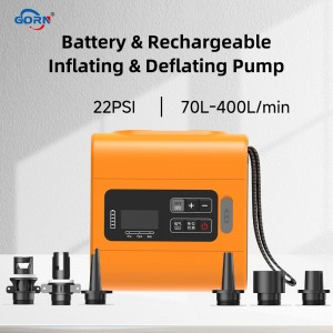 GR-133P high pressure portable electric air pump 22psi SUP paddle kayak tent inflatable sofa airbed air mattress pump 400L/min Flow