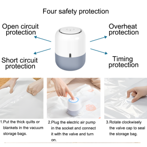 mini vacuum pump GR-210 0.65psi  330L/min Flow mini lightweight AC vacuum pump suction pump storage bag compression bag backpack luggage