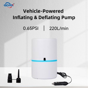 GR-301 Air Pump for Inflatables,12V DC Pump For Pool Floats,Air Mattress,With 2 Nozzles,Fast Inflation and Deflation